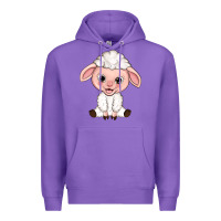 Purple Cartoon Lamb Premium Hoodie - HowdyJamesFarm