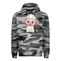 Slate Camo Cartoon Lamb Premium Hoodie - HowdyJamesFarm