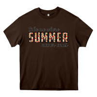 Chocolate Brown take me where summer never ends Heavy Core Tee - CowhideDigitalArt