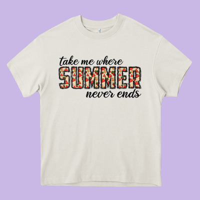 Take Me Where Summer Never Ends Heavy Core Tee Designed By Cowhidedigitalart