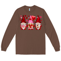 Chestnut valentines day gnomies with heart balloon Long Sleeve Tee - NancyCooperArtShop