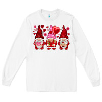 White valentines day gnomies with heart balloon Long Sleeve Tee - NancyCooperArtShop