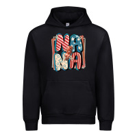 Black 4th of July nana with lightning bolt Urban Hoodie - FaDigitalArtStudio