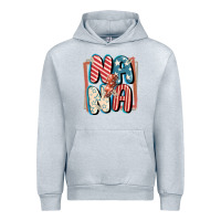 Heather Grey 4th of July nana with lightning bolt Urban Hoodie - FaDigitalArtStudio