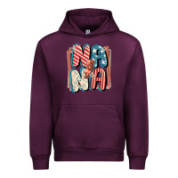 Mauve Wine 4th of July nana with lightning bolt Urban Hoodie - FaDigitalArtStudio