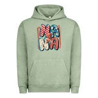Pigment Oil Green 4th of July nana with lightning bolt Urban Hoodie - FaDigitalArtStudio