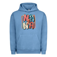 Pigment Pebble Blue 4th of July nana with lightning bolt Urban Hoodie - FaDigitalArtStudio