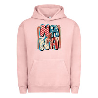 Pigment Salmon 4th of July nana with lightning bolt Urban Hoodie - FaDigitalArtStudio