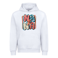 White 4th of July nana with lightning bolt Urban Hoodie - FaDigitalArtStudio