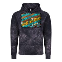 Cloud Black western aztec sunflowers turquoise cowhide background Vintage Hoodie - BarkalooDesign