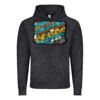 Vintage Black western aztec sunflowers turquoise cowhide background Vintage Hoodie - BarkalooDesign
