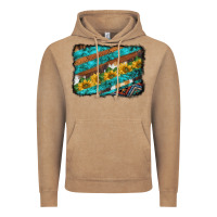 Vintage Coffee western aztec sunflowers turquoise cowhide background Vintage Hoodie - BarkalooDesign