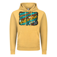 Vintage Mustard western aztec sunflowers turquoise cowhide background Vintage Hoodie - BarkalooDesign