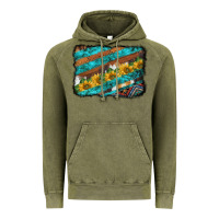 Vintage Olive western aztec sunflowers turquoise cowhide background Vintage Hoodie - BarkalooDesign