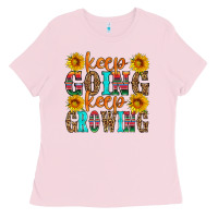 Bubblegum Pink keep going keep growing Ladies Tee - HRA Design Shop
