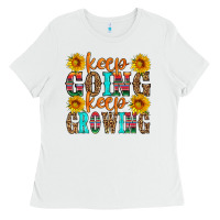 White keep going keep growing Ladies Tee - HRA Design Shop