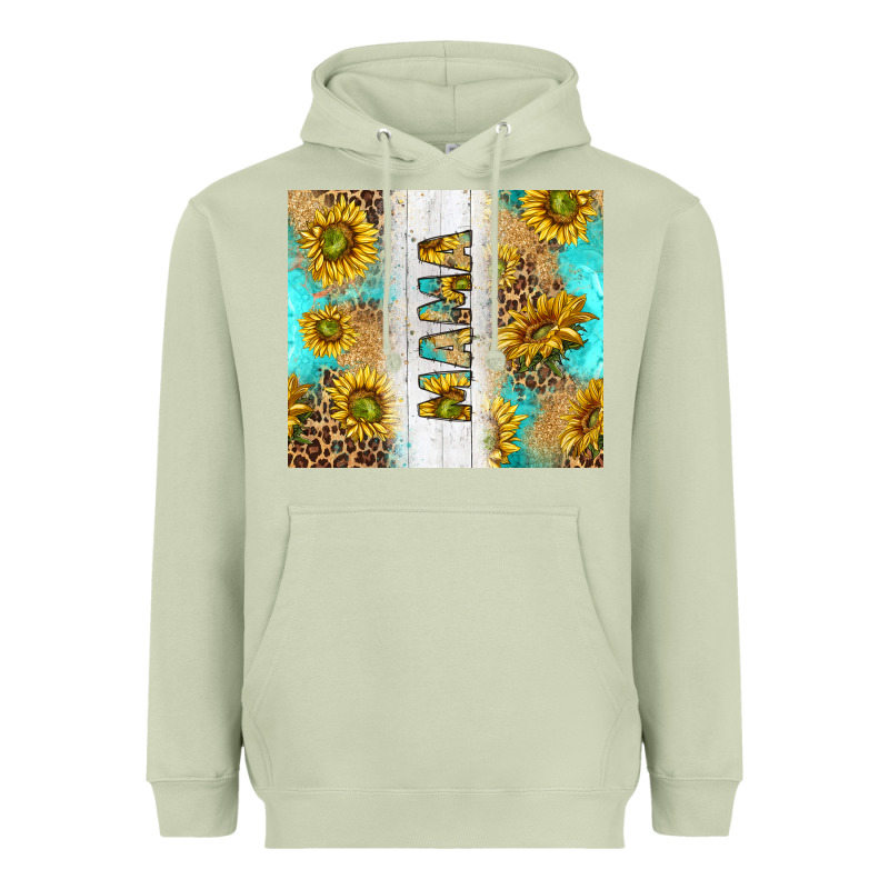 Western Mother's Day Mama With Turquoise And Sunflowers And Leopard Tu Heavyweight Hoodie by TumblerDesignByShophia | Teevron