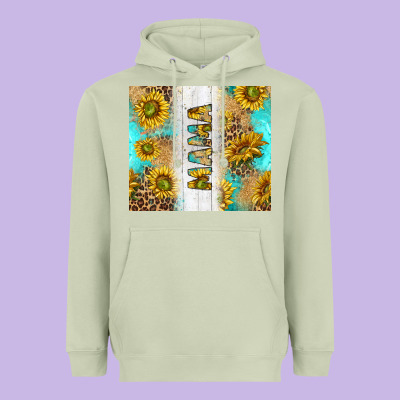 Western Mother's Day Mama With Turquoise And Sunflowers And Leopard Tu Heavyweight Hoodie Designed By Tumblerdesignbyshophia