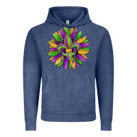 Vintage Denim mardi gras carnival sunflower Vintage Hoodie - Jasminsmagicworld