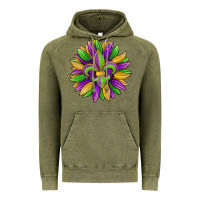Vintage Olive mardi gras carnival sunflower Vintage Hoodie - Jasminsmagicworld