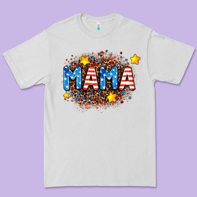 Usa Mama  Leopard Background Premium Tee Designed By Adodesignshop