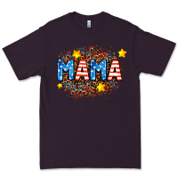 Plum usa Mama  leopard background Premium Tee - AdoDesignShop