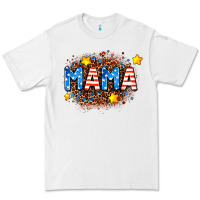 White usa Mama  leopard background Premium Tee - AdoDesignShop