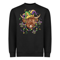 Black mardi gras cow Heavyweight Sweatshirt - MaliasSmallBusiness