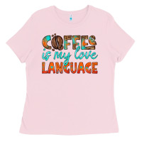Bubblegum Pink coffee is my love language Ladies Tee - HRA Design Shop