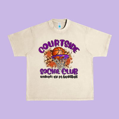 Courtside Social Club Urban Heavy Tee Designed By Maliassmallbusiness