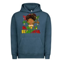 Pigment Midnight Navy black is beautiful Urban Hoodie - FaDigitalArtStudio