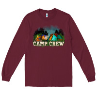 Burgundy camp crew Long Sleeve Tee - NancyCooperArtShop