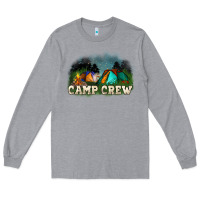 Heather Grey camp crew Long Sleeve Tee - NancyCooperArtShop