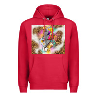 Cardinal retro baseball with leopard Premium Hoodie - TumblerDesignByShophia