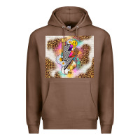 Chestnut retro baseball with leopard Premium Hoodie - TumblerDesignByShophia