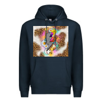 Navy retro baseball with leopard Premium Hoodie - TumblerDesignByShophia