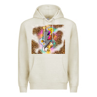 Oatmeal Heather retro baseball with leopard Premium Hoodie - TumblerDesignByShophia