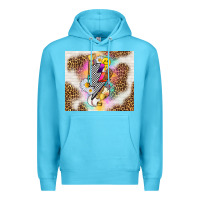 Ocean Blue retro baseball with leopard Premium Hoodie - TumblerDesignByShophia
