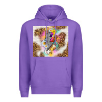 Purple retro baseball with leopard Premium Hoodie - TumblerDesignByShophia