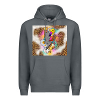 Rock retro baseball with leopard Premium Hoodie - TumblerDesignByShophia