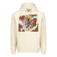 Sandshell retro baseball with leopard Premium Hoodie - TumblerDesignByShophia