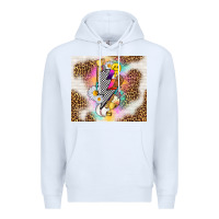 White retro baseball with leopard Premium Hoodie - TumblerDesignByShophia
