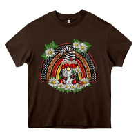 Chocolate Brown ladybuy gnomies rainbow Heavy Core Tee - BarkalooDesign
