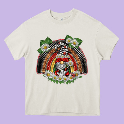 Ladybuy Gnomies Rainbow Heavy Core Tee Designed By Barkaloodesign