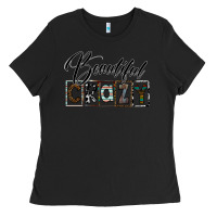 Black beatiful crazy Ladies Tee - SublimationCraftShop
