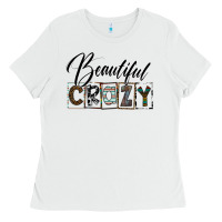 White beatiful crazy Ladies Tee - SublimationCraftShop