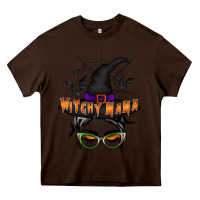 Chocolate Brown witchy nana Heavy Core Tee - RacoonDesign