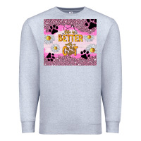 Heather Grey life is better with a cat Premium Sweatshirt - TumblerDesignByShophia
