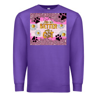 Purple life is better with a cat Premium Sweatshirt - TumblerDesignByShophia