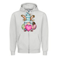 Dove Grey Easter gnome Zipper Hoodie - RanaPortraitStore
